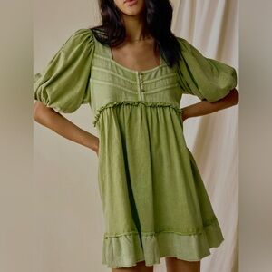 COPY - Washed textured babydoll mini dress